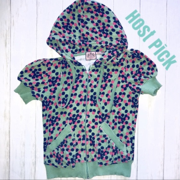 Juicy Couture Tops - Juicy Couture zipup short sleeve hoodie in Petite